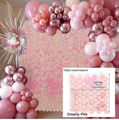 Фон с пайети за парти за рожден ден Блестящ фон с квадратни пайети Популярен сватбен декор Декор за парти за рожден ден Декорация за парти за деца Baby Shower