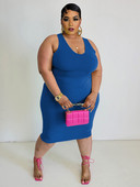 ZJFZML ZZ Liela izmēra ķermeni veidojošas kleitas līdz ceļgaliem Sieviešu Apģērbi Ar kaklu bez piedurknēm ar augstu jostasvietu Bodycon Wrap Vestidos