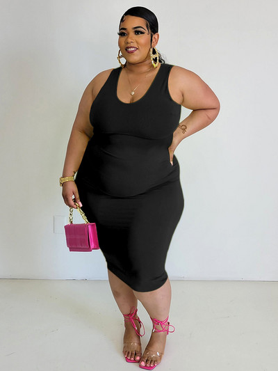 ZJFZML ZZ Liela izmēra ķermeni veidojošas kleitas līdz ceļgaliem Sieviešu Apģērbi Ar kaklu bez piedurknēm ar augstu jostasvietu Bodycon Wrap Vestidos