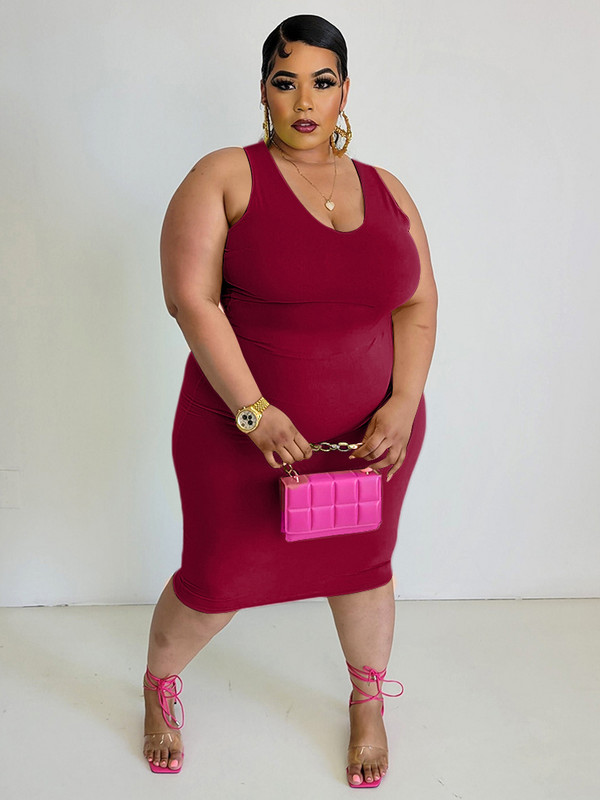 ZJFZML ZZ Liela izmēra ķermeni veidojošas kleitas līdz ceļgaliem Sieviešu Apģērbi Ar kaklu bez piedurknēm ar augstu jostasvietu Bodycon Wrap Vestidos