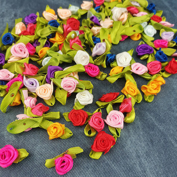 Μίνι πολύχρωμη ροζέτα 100 τμχ Σατέν φιόγκος-κόμπος για διακόσμηση ρούχων με κορδέλα γάμου στο σπίτι, Scrapbooking Προμήθειες χειροτεχνίας