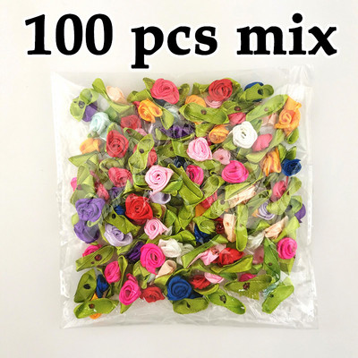 100 vnt. Satininis lankelis-mazgas, mini spalvinga rozetė namų vestuvių vakarėliui, juostele, drabužių dekoravimui, iškarpų knygelėms, pasidaryk pats