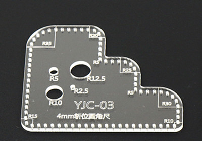 1Gb ādas amatniecības akrila perspex griešanas apļa stūra izšūšanas trafareta veidne