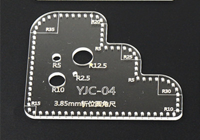 1Gb ādas amatniecības akrila perspex griešanas apļa stūra izšūšanas trafareta veidne