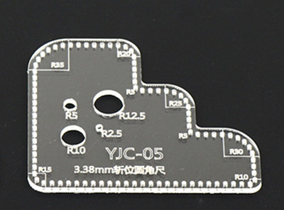 1Gb ādas amatniecības akrila perspex griešanas apļa stūra izšūšanas trafareta veidne