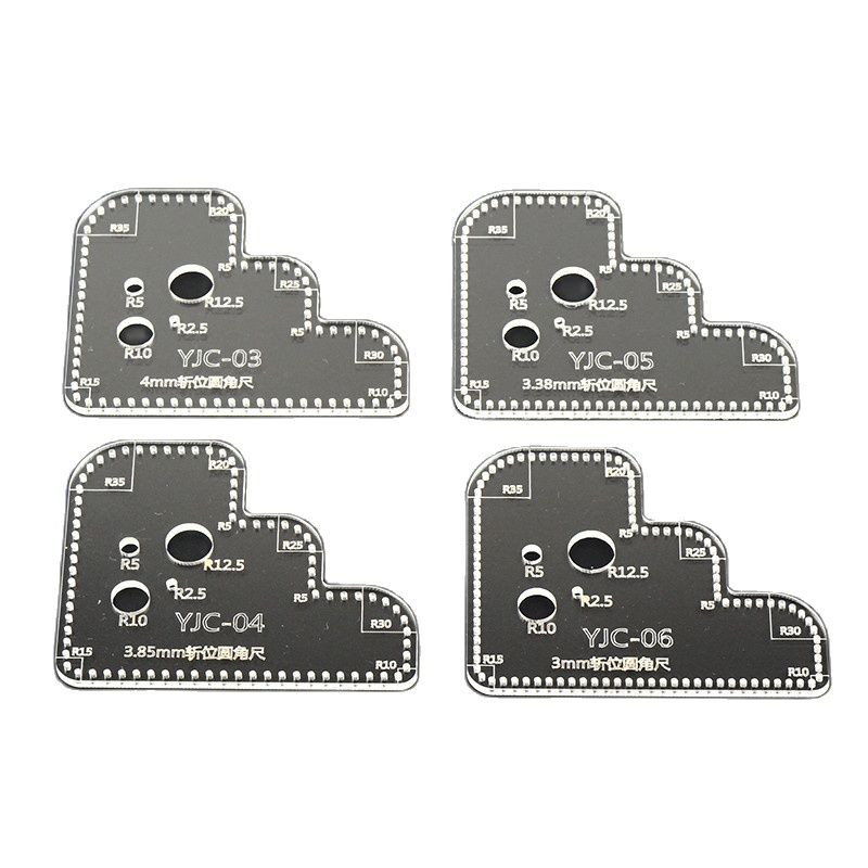 1 vnt. odinis amatų akrilo „Perspex“ pjovimo apskritimo kampo susiuvimo trafareto šablonas