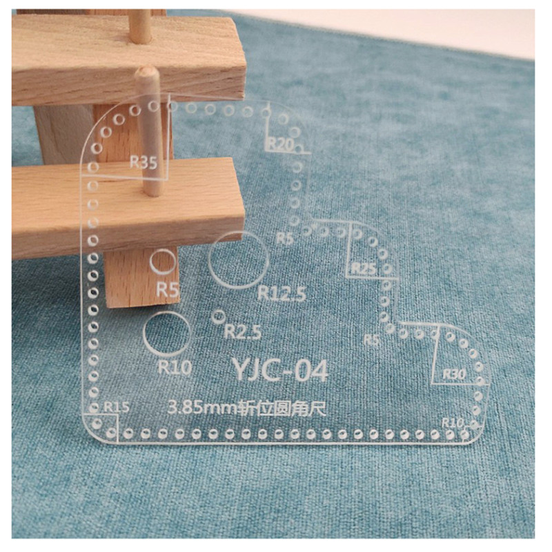 1 vnt. odinis amatų akrilo „Perspex“ pjovimo apskritimo kampo susiuvimo trafareto šablonas