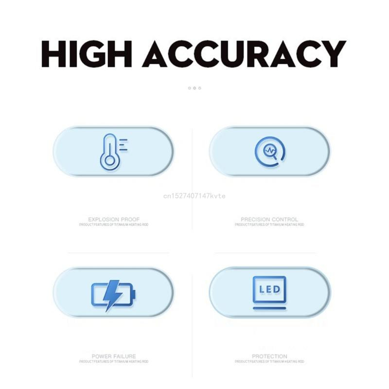 Akvārija termometrs digitālais zivju termometrs, precīzs LED displeja termometrs akvārija temperatūras mērītājs