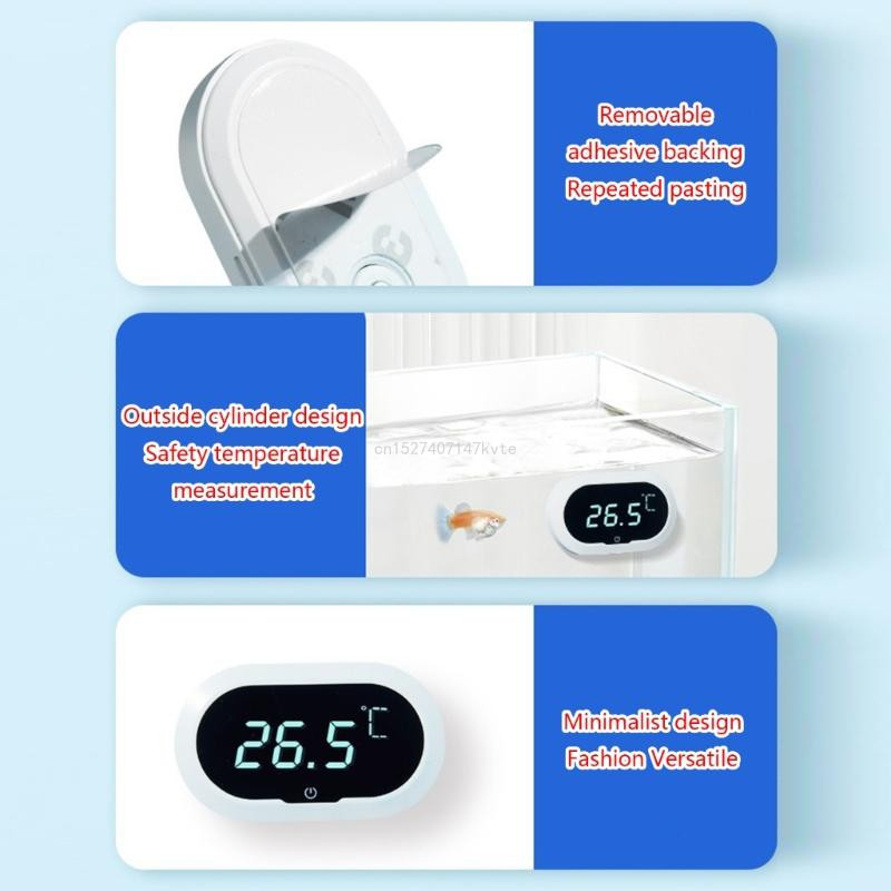 Akvārija termometrs digitālais zivju termometrs, precīzs LED displeja termometrs akvārija temperatūras mērītājs