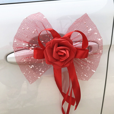 Durvju rokturi Skaisti kāzu ballīšu festivāla piederumi 1 gab aizmugures skata spoguļa rotājumi kāzu automašīnu dekorēšanai, zieds