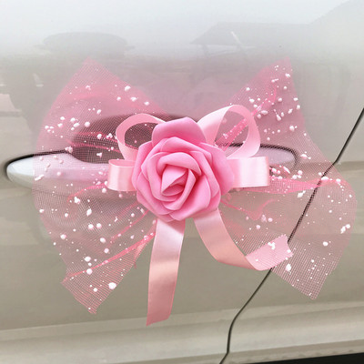 Durvju rokturi Skaisti kāzu ballīšu festivāla piederumi 1 gab aizmugures skata spoguļa rotājumi kāzu automašīnu dekorēšanai, zieds