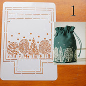 DIY komplekta kabatas veidne ar ziedu izšūšanas raksta zīmēšanas izšūšanas trafaretu