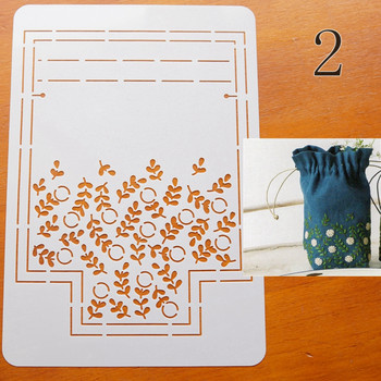 Πρότυπο τσέπης δέσμης DIY με μοτίβο κεντήματος λουλουδιών σχέδιο κέντημα στένσιλ