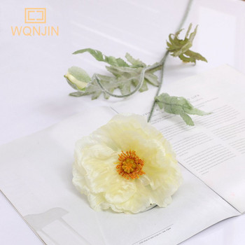 Μήκος 74 εκ. Μπουκέτο με 2 κεφάλια τεχνητά λουλούδια Διακόσμηση σπιτιού Τεχνητή παπαρούνα ψεύτικο λουλούδι DIY Χειροποίητα Χειροτεχνήματα Δώρο Διακόσμηση Γάμου