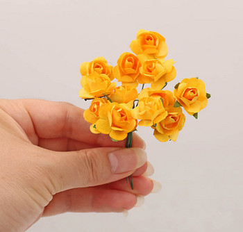 7 cm Κουκλόσπιτο τεχνητά μίνι λουλούδια εξαρτήματα επίπλων μπουκέτο από χάρτινα λουλούδια, ηλίανθος, τριαντάφυλλο, Γαρύφαλλο