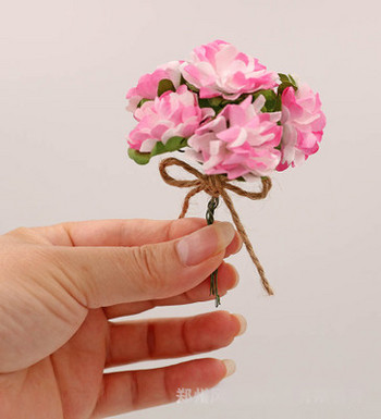 7 см куклена къща изкуствени мини цветя мебелен обков букет от хартиени цветя,слънчоглед,роза,карамфил