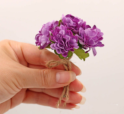 7 cm Casa de papusi mini flori artificiale accesorii pentru mobilier buchet flori de hartie, floarea soarelui, trandafir, garoafa