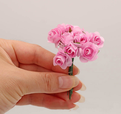 7 cm Casa de papusi mini flori artificiale accesorii pentru mobilier buchet flori de hartie, floarea soarelui, trandafir, garoafa