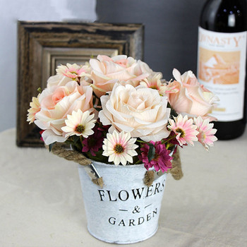 Λευκό τριαντάφυλλο τεχνητά λουλούδια Μεταξωτό μπουκέτο Μεγάλο τριαντάφυλλο υψηλής ποιότητας για διακόσμηση γάμου Ψεύτικα λουλούδια Κόκκινα για διακόσμηση τραπεζιού σπιτιού