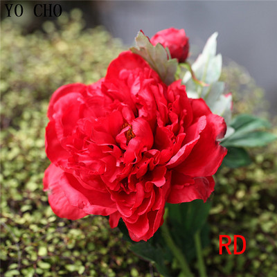 YO CHO Őszi bazsarózsa dekoráció Virág Selyem Mesterséges Bazsarózsa csokor Esküvői Otthoni Party Fesztivál dekoráció Barkácsolás Karácsonyi Garland Rose