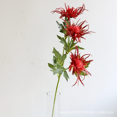 Művirágok 3 fej Műbogáncs Zöld Növények hiba Permetek Központi dekoráció Esküvő Valentin-nap Otthoni dekoráció