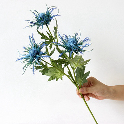 Művirágok 3 fej Műbogáncs Zöld Növények hiba Permetek Központi dekoráció Esküvő Valentin-nap Otthoni dekoráció