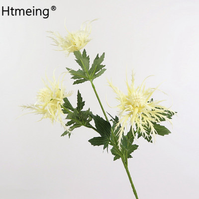 Művirágok 3 fej Műbogáncs Zöld Növények hiba Permetek Központi dekoráció Esküvő Valentin-nap Otthoni dekoráció