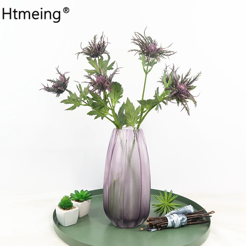 Művirágok 3 fej Műbogáncs Zöld Növények hiba Permetek Központi dekoráció Esküvő Valentin-nap Otthoni dekoráció