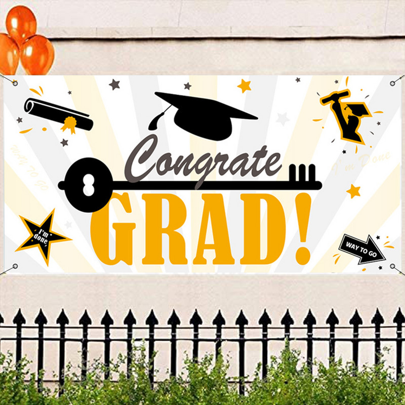 Izlaiduma ballītes fona noformējums Apsveikumi, absolventu cepures fotografēšanas rekvizīti 2022. gada kūku galda fotoattēla fons