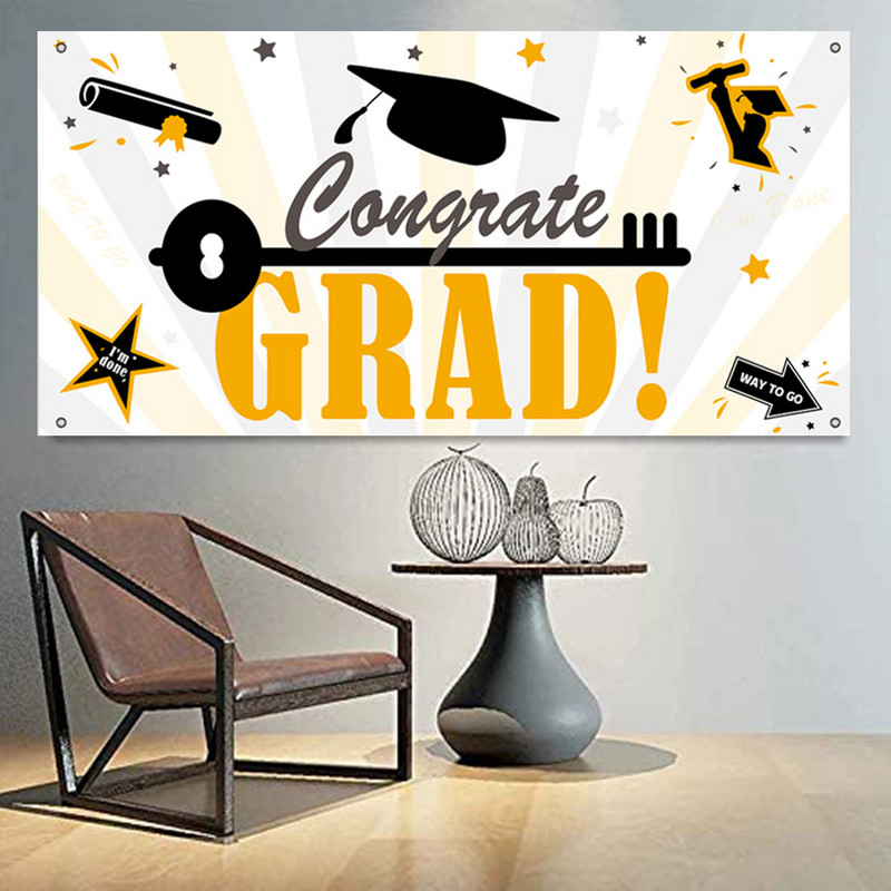 Izlaiduma ballītes fona noformējums Apsveikumi, absolventu cepures fotografēšanas rekvizīti 2022. gada kūku galda fotoattēla fons