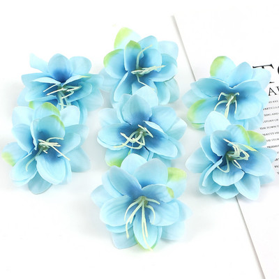 30 db művirág fej selyem liliom virág esküvői otthonra karácsonyi dekoráció barkács koszorú album kellékek