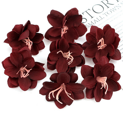 30 db művirág fej selyem liliom virág esküvői otthonra karácsonyi dekoráció barkács koszorú album kellékek