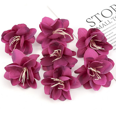 30 db művirág fej selyem liliom virág esküvői otthonra karácsonyi dekoráció barkács koszorú album kellékek