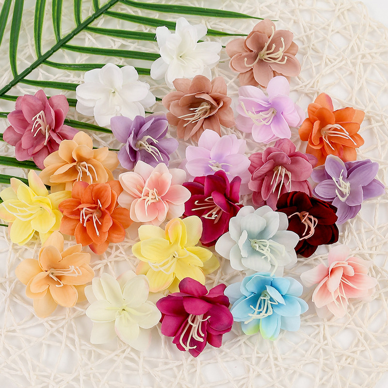 30 db művirág fej selyem liliom virág esküvői otthonra karácsonyi dekoráció barkács koszorú album kellékek