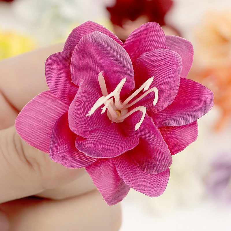 30 db művirág fej selyem liliom virág esküvői otthonra karácsonyi dekoráció barkács koszorú album kellékek