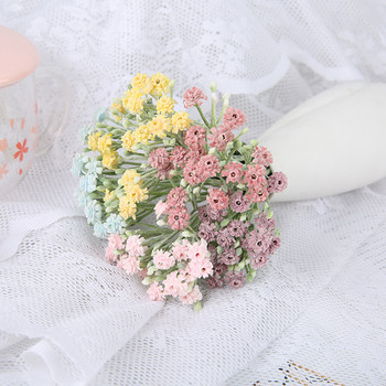 6τμχ Τεχνητά Λουλούδια Μίνι Μπουκέτο Τριαντάφυλλο Διακοσμητικό Βάζο Γυψόφιλα Διακοσμητικό στεφάνι για Χειροτεχνίες διακόσμησης κήπου σπιτιού