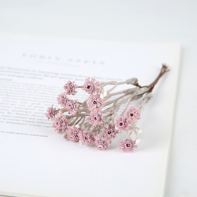 6Gb Mākslīgie ziedi Mini rožu pušķis kāzu dekoratīvā ģipsofilas vainaga dekorēšanas vāze mājas dārza dekorēšanai