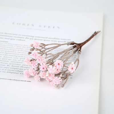 6Gb Mākslīgie ziedi Mini rožu pušķis kāzu dekoratīvā ģipsofilas vainaga dekorēšanas vāze mājas dārza dekorēšanai