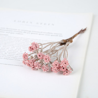 6Gb Mākslīgie ziedi Mini rožu pušķis kāzu dekoratīvā ģipsofilas vainaga dekorēšanas vāze mājas dārza dekorēšanai