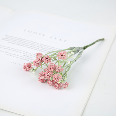 6Gb Mākslīgie ziedi Mini rožu pušķis kāzu dekoratīvā ģipsofilas vainaga dekorēšanas vāze mājas dārza dekorēšanai