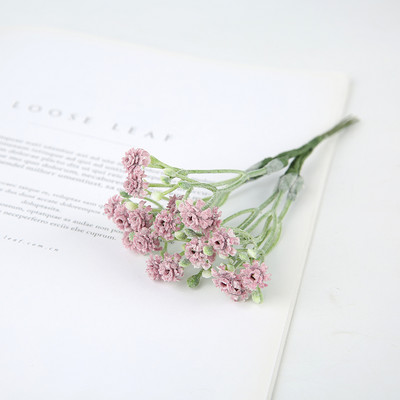 6Gb Mākslīgie ziedi Mini rožu pušķis kāzu dekoratīvā ģipsofilas vainaga dekorēšanas vāze mājas dārza dekorēšanai