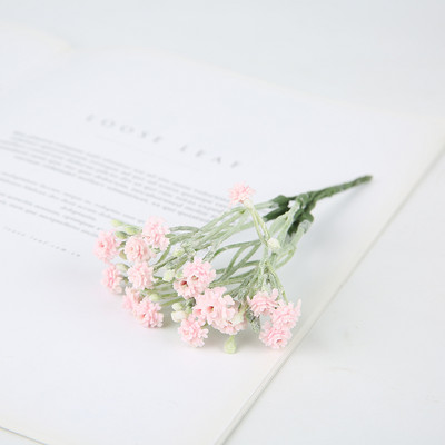 6Gb Mākslīgie ziedi Mini rožu pušķis kāzu dekoratīvā ģipsofilas vainaga dekorēšanas vāze mājas dārza dekorēšanai