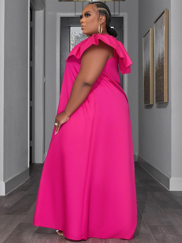 ZJFZML ZZ Liela izmēra, dziļi V kakla izgriezuma tauriņš ar īsām piedurknēm kleitas līdz grīdai vasaras sieviešu vienkrāsains, brīvi pieguļošs viengabala kleita