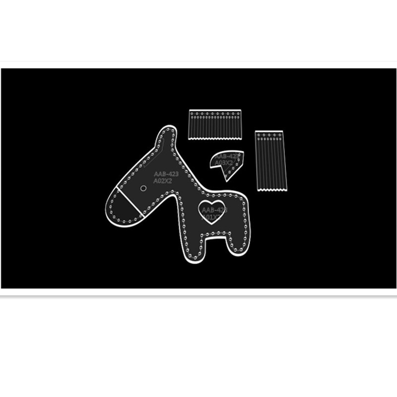 1 rinkinys animacinių filmų ponio raktų pakabuko pakabuko siuvimo raštas „pasidaryk pats“ rankų darbo odinis akrilas, patvarus šablonas 10 * 10 * 1 cm