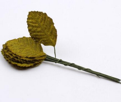 50db/tétel Minőségi bársony levél drótszárral művirág levelek csokor esküvői parti dekorációhoz barkács koszorú füzér