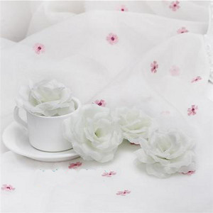 10db 8cm-es ezüst műrózsa selyem virágfejek dekoratív virágok esküvői otthoni parti bankett dekorációhoz