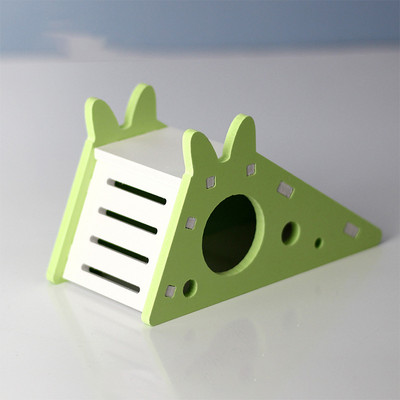 Madárcsúszda játék hörcsög búvóhely Ház Papagáj ketrec Kiegészítők Tengerimalac Fa barlangi csúszda lépcsőkkel Játék kisállat kellékek