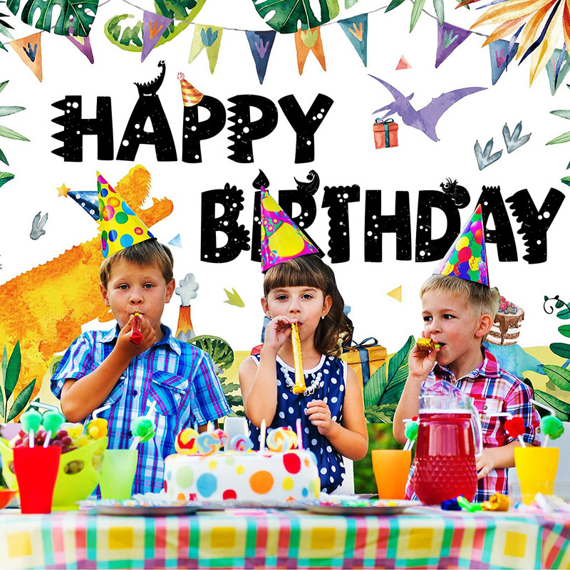 1,2 millió rajzfilm dinoszaurusz téma Háttér Erdő Születésnapi Party Babazuhany Újszülött Gyerekek Fényképezés Háttér Banner Barkács dekoráció