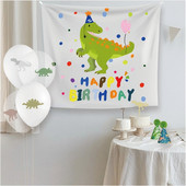 ins Baby Shower Jurassic Dinosaur Party Backgrounds Tyrannosaurus Plakāts Foto rekvizīti