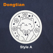 Mielas Lucky Cat Sashiko Šablonas Sashiko Trafaretas Minkštas Šablonas Skersmuo 15cm